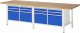 Werkbank höhenverstellbar 8474A2 | B3000xT900xH840-1040mm | 12xSchublade-VA