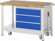 Werkbank mit Fahrgestell 8257 | B1250xT700xH880mm | 3xSchublade-VA