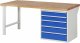 Werkbank 7613A1 | B2000xT900xH890mm | 5xSchublade-TA Werkbank 7613A1 | B2000xT900xH890mm | 5xSchublade-TA