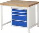 Werkbank höhenverstellbar 8161A1 | B1000xT900xH840-1040mm | 4xSchublade-TA Werkbank höhenverstellbar 8161A1 | B1000xT900xH840-1040mm | 4xSchublade-TA
