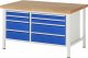Werkbank höhenverstellbar 8654A2 | B1500xT900xH840-1040mm | 8xSchublade-VA