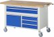 Fahrbare Werkbank 8922 | B1500xT700xH920-1120mm | 5xSchublade-TA | 1xTür