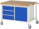 Fahrbare Werkbank 8468 | B1250xT900xH880-1080mm | 3xSchublade-VA | 1xTür