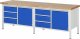 Werkbank höhenverstellbar 8468A2 | B2500xT700xH840-1040mm | 6xSchublade-TA | 2xTür