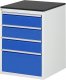 Schubladenschrank L5.3 | B580xT650xH820mm | M-Top-22mm | 4xSchublade-VA Schubladenschrank L5.3 | B580xT650xH820mm | M-Top-22mm | 4xSchublade-VA