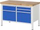 Werkbank höhenverstellbar 8472A2 | B1250xT700xH840-1040mm | 5xSchublade-VA