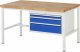Werkbank höhenverstellbar 8226A1 | B1500xT900xH840-1040mm | 3xSchublade-TA Werkbank höhenverstellbar 8226A1 | B1500xT900xH840-1040mm | 3xSchublade-TA