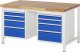Werkbank höhenverstellbar 8182A1 | B1500xT900xH840-1040mm | 8xSchublade-VA