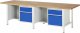 Werkbank höhenverstellbar 8451A2 | B3000xT900xH840-1040mm | 4xSchublade-VA