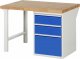 Werkbank 7507A1 | B1250xT900xH890mm | 3xSchublade-VA