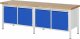 Werkbank höhenverstellbar 8465A2 | B2500xT700xH840-1040mm | 4xTür