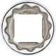 VIGOR Doppelsechskant Steckschlüsseleinsatz ∙ V7512-36 ∙ 1/2 Zoll (12,5 mm) Vierkant hohl ∙ Außen Doppelsechskant Profil ∙ SW 36