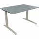 Schreibtisch Kufe Einzels. Quadrat B1600xT700xH650-850 si/Beton hell Schreibtisch Kufe Einzels. Quadrat B1600xT700xH650-850 si/Beton hell