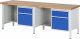 Werkbank höhenverstellbar 8451A2 | B2500xT700xH840-1040mm | 4xSchublade-VA
