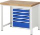 Werkbank höhenverstellbar 8168A1 | B1000xT700xH840-1040mm | 5xSchublade-TA