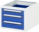 Unterbau-Container mit 3 Schubladen | B480xT600xH395mm | RAL7035/RAL5010