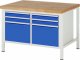 Werkbank höhenverstellbar 8474A2 | B1250xT900xH840-1040mm | 6xSchublade-VA