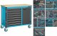 HAZET Werkbank ∙ fahrbar Assistent 179NW ∙ Sortiment 179NW-8/244 ∙ 244-teilig ∙ Schubladen | flach: 8 x 81 x 522 x 398 mm