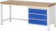 Werkbank höhenverstellbar 8257A1 | B2000xT700xH840-1040mm | 3xSchublade-VA