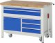 Werkbank mit Fahrgestell 8922 | B1250xT700xH920mm | 5xSchublade-VA | 1xTür Werkbank mit Fahrgestell 8922 | B1250xT700xH920mm | 5xSchublade-VA | 1xTür