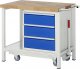 Werkbank mit Fahrgestell 8157 | B1000xT700xH880mm | 3xSchublade-VA