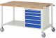 Fahrbare Werkbank 8171 | B1500xT900xH880-1080mm | 5xSchublade-TA Fahrbare Werkbank 8171 | B1500xT900xH880-1080mm | 5xSchublade-TA