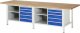 Werkbank höhenverstellbar 8464A2 | B3000xT900xH840-1040mm | 10xSchublade-VA