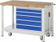 Werkbank mit Fahrgestell 8271 | B1250xT700xH880mm | 5xSchublade-TA Werkbank mit Fahrgestell 8271 | B1250xT700xH880mm | 5xSchublade-TA