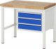 Werkbank höhenverstellbar 8127A1 | B1000xT700xH840-1040mm | 3xSchublade-VA