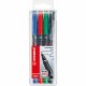 STABILO Folienschreiber OHPen 842/4 F 0,7mm perm. sort. 4St.
