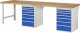 Werkbank 7517A8 | B3000xT900xH890mm | 14xSchublade-VA