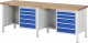 Werkbank höhenverstellbar 8454A2 | B2500xT700xH840-1040mm | 10xSchublade-TA