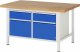 Werkbank höhenverstellbar 8466A2 | B1500xT900xH840-1040mm | 2xSchublade-TA | 2xTüren