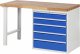 Werkbank 7613A1 | B1500xT700xH890mm | 5xSchublade-VA
