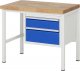 Werkbank höhenverstellbar 8123A1 | B1000xT700xH840-1040mm | 2xSchublade-VA