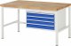Werkbank höhenverstellbar 8233A1 | B1500xT900xH840-1040mm | 4xSchublade-TA Werkbank höhenverstellbar 8233A1 | B1500xT900xH840-1040mm | 4xSchublade-TA