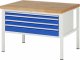 Werkbank höhenverstellbar 8332A2 | B1250xT900xH840-1040mm | 3xSchublade-VA