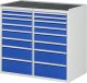 Schubladenschrank LL7.11.11 | B1145xT650xH1035mm | MT-Top-25mm | 16xSchublade-VA Schubladenschrank LL7.11.11 | B1145xT650xH1035mm | MT-Top-25mm | 16xSchublade-VA