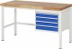 Werkbank höhenverstellbar 8133A1 | B1500xT700xH840-1040mm | 4xSchublade-VA