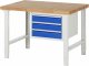 Werkbank höhenverstellbar 7127A1 | B1250xT900xH790-1140mm | 3xSchublade-TA