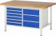 Werkbank höhenverstellbar 8479A2 | B1500xT900xH840-1040mm | 9xSchublade-VA