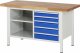 Werkbank höhenverstellbar 8464A2 | B1500xT700xH840-1040mm | 5xSchublade-TA Werkbank höhenverstellbar 8464A2 | B1500xT700xH840-1040mm | 5xSchublade-TA