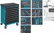 HAZET Werkstattwagen Assistent 179N ∙ Sortiment 179N-8-2700/296 ∙ 296-teilig ∙ Schubladen | flach: 7× 81 x 522 x 398 mm ∙ Schubla