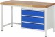 Werkbank höhenverstellbar 8257A1 | B1500xT700xH840-1040mm | 3xSchublade-VA