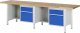 Werkbank höhenverstellbar 8451A2 | B3000xT700xH840-1040mm | 4xSchublade-VA