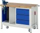 Werkbank mit Fahrgestell 8183I6 | B1250xT700xH880mm | 3xSchublade-TA | 1xSSK Werkbank mit Fahrgestell 8183I6 | B1250xT700xH880mm | 3xSchublade-TA | 1xSSK