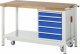 Werkbank mit Fahrgestell 8171 | B1500xT700xH880mm | 5xSchublade-TA Werkbank mit Fahrgestell 8171 | B1500xT700xH880mm | 5xSchublade-TA
