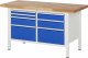 Werkbank höhenverstellbar 8476A2 | B1500xT700xH840-1040mm | 7xSchublade-VA