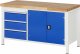 Werkbank höhenverstellbar 8904A2 | B1500xT700xH840-1040mm | 3xSchublade-TA | 1xTür