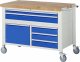 Fahrbare Werkbank 8922 | B1250xT700xH920-1120mm | 5xSchublade-TA | 1xTür